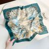 Spring new magnolia floral silk small square scarf women's high-end mulberry silk silk scarf scarf elegant silk scarf gift