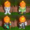 Pumpkin Resin Knight Halloween Decoration Figurine Light Garden Ornament Gift