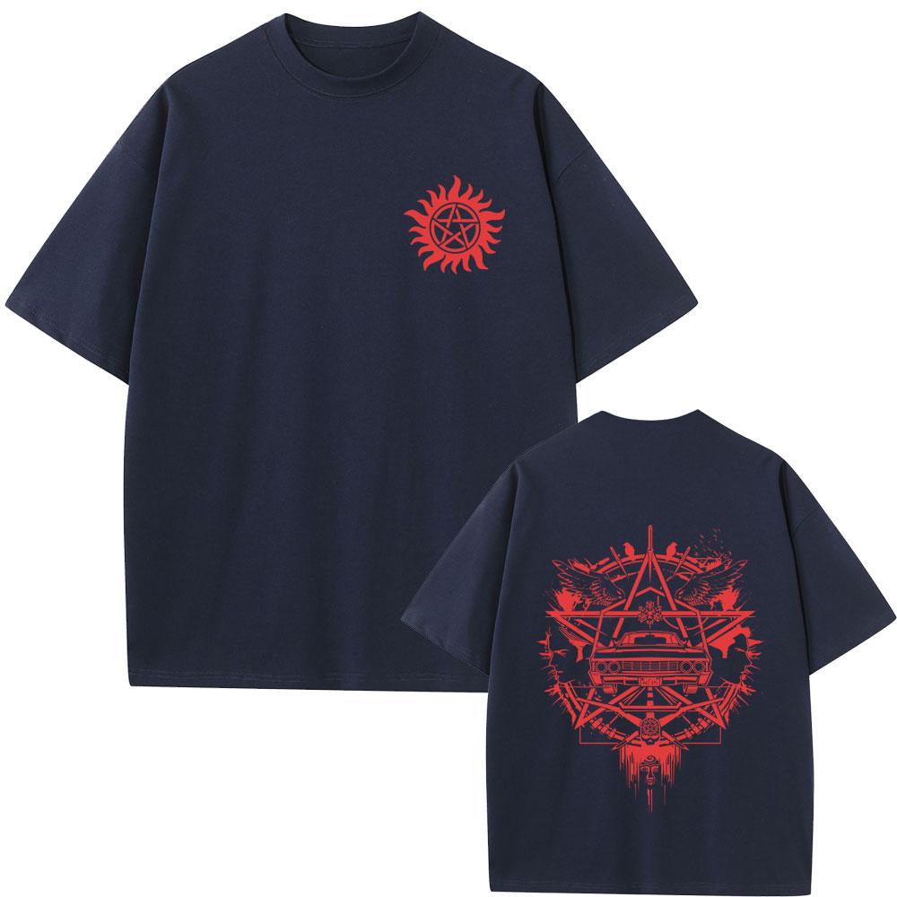 Supernatural Graphic Tshirt Summer Unisex Women Fashion Casual Soft Cotton Short Sleeve Unisex Cosplay Oversized Crewneck Tshirt