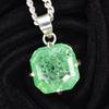 925 Sterling Silver CERTIFIED 49Ct Natural Green Emerald Square Pendant For Gift MY.PD-156-NS