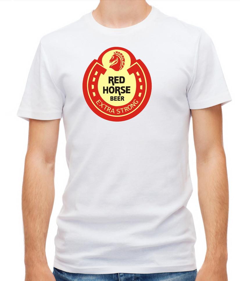 

Red Horse Beer, Philippines Beer, Short Sleeve White T Shirt Men E094 S