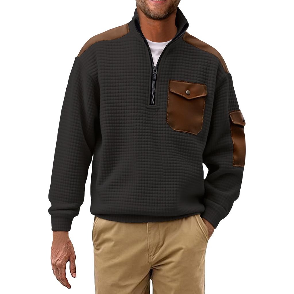 Herren Farbig Stehkragen Sweatshirt Herren Sport Große Größe Freizeit Sweatshirt