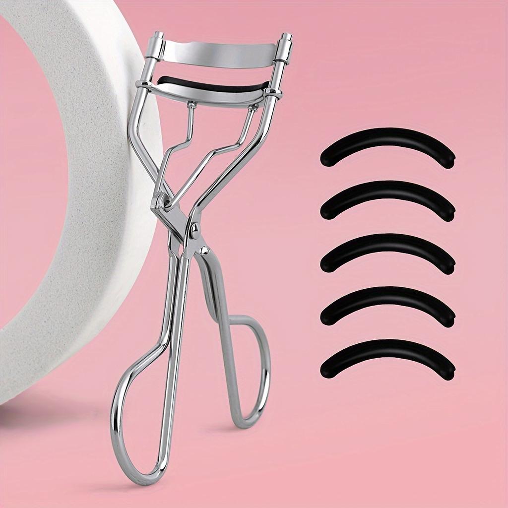 1PC Professional Eyelash Curler with 5 Replacement Pads, Spring Design for All Eye Types - Lift & Enhance