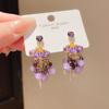 Silver Needle Heart Zircon Rhinestone Earrings - High-End Fashion Design