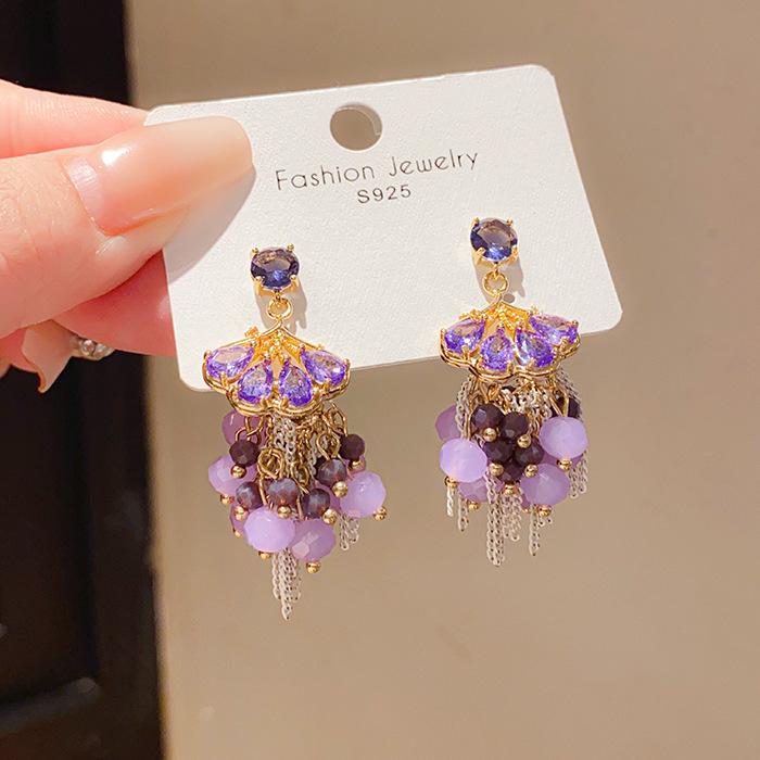 

Сережки-пусети Серце з цирконієм та стразами Срібна голка - Дизайн високої моди