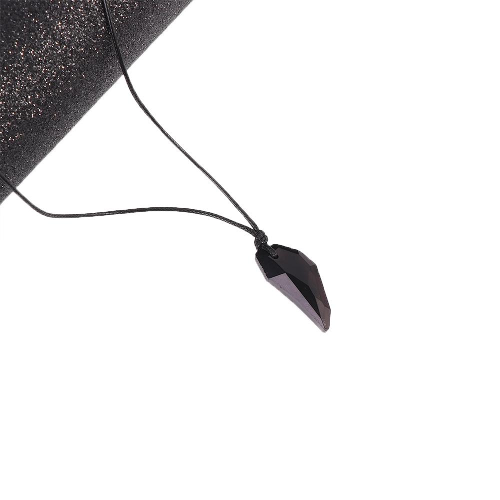 Crystal 18K Plated Wolf Tooth Pendant Necklace Fine Polished Adjustable Length Couple Accessories