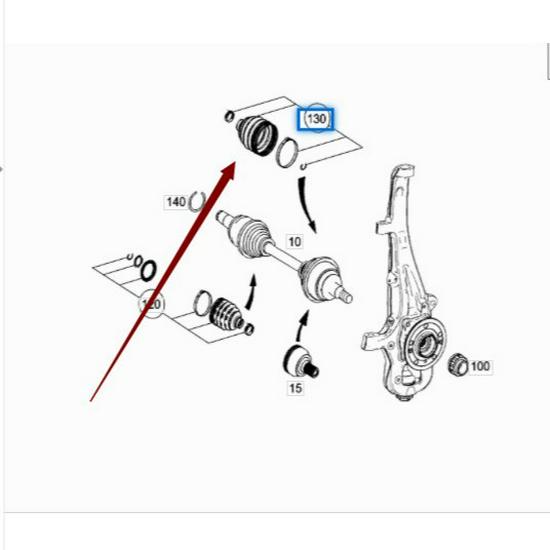 Mercedes-Benz W166 Front Axle CV Joint Boot A1663300085