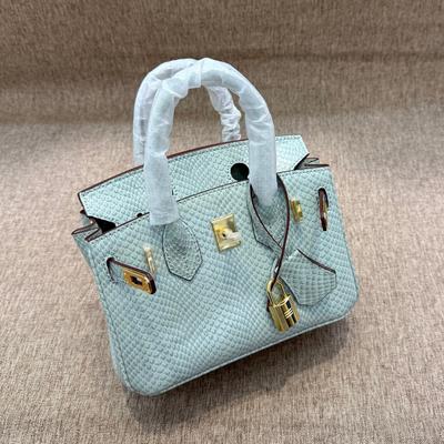 Neue Rindsleder Schlangenmuster Platin Tasche 20cm Mini Umhängetasche Internet Berühmtheit Gleiche Mädchen Schulter Handtasche