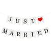 Vintage Wedding Just Married Bunting Banner Bridal Shower Photo Booth Props Rustic Wedding Party Decoration Supplies
