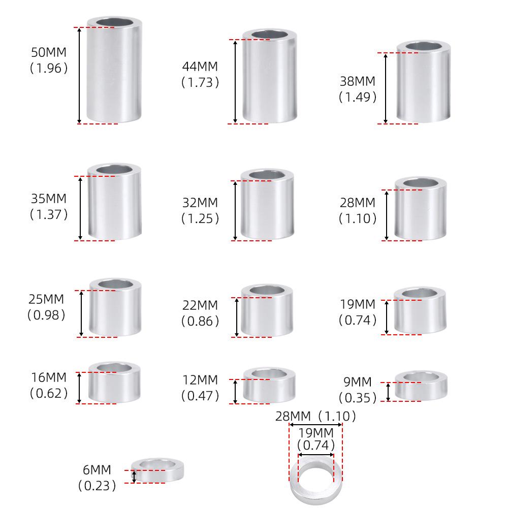 Harley-Compatible Axle Washer Kit: 1" ID, 1.5" OD Motorcycle Modification Accessory