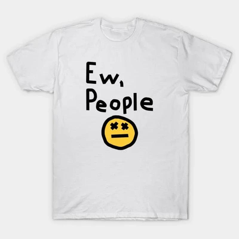 

EWPeople Funny TShirt Women Wear A Sad Face Printed Tee Clothing Loose Short Sleeve Casual Fashion Tshirt Graphic T Shirts Y2k S
