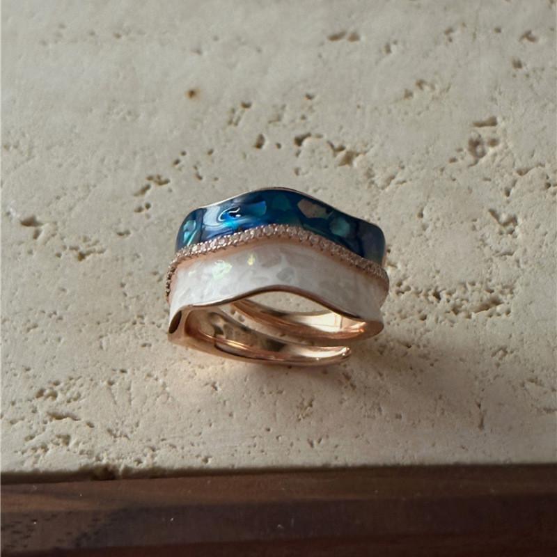Stylish Adjustable Rose Gold Ring With Unique Shell Pattern Ideal For Trendy Women
