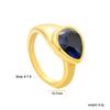 Emerald Diamond Open Ring Vintage Design Heart Zircon Ring Stainless Steel 18K Gold Plated Ring Women