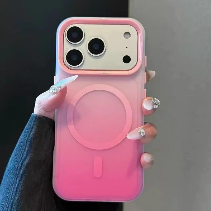 Frosted Gradient Color Magnetic Phone Case For iPhone 18 17 16 15 14 13 Pro Max Plus IMD For Magsafe Shockproof Cover