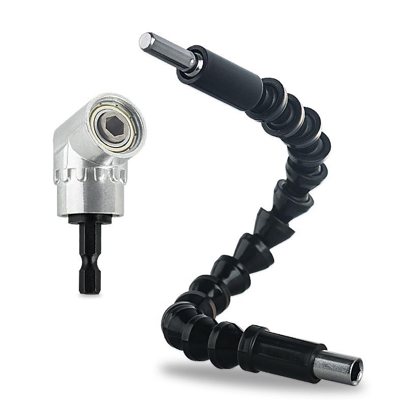 Yunbei 300mm Flexible Black Hose with Silver Corner Tool and Ten-Hole 25mm Bit Set