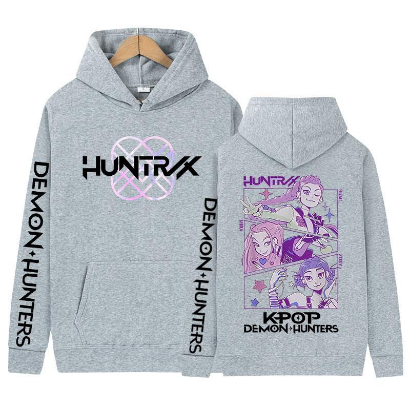 K-pop Demon Hunters Film Graphic Cover Hoody Men Women Vintage Aesthetic Pullover Sweatshirt Y2K Hip Hop Oversized Fleece Hoodie