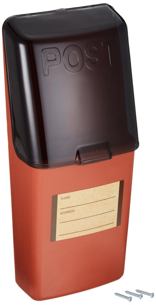 IRIS OHYAMA 15cm Wide X Deep X Red PH-350 Wall-Mounted Mailbox, Slim, Screw-Included, Rain-Resistant All-Plastic Construction, 9.5cm 35.5cm High,