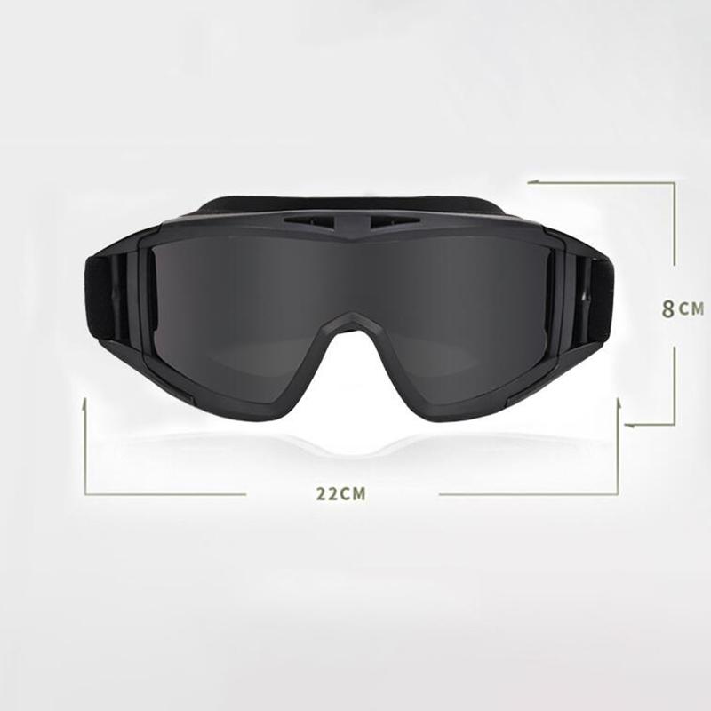 Airsoft Tactical Goggles 3 Lens Windproof Dustproof Shooting Motocross Motorcycle Mountaineering Glasses Cs Safe Protection
