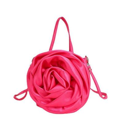 Bolsa de Ombro Clutch Bolsa Formato Rosa 3D Bolsa Transversal Bolsa de Mão Bolsa Tote da Moda Banquete Baile Casamento Bolsa de Noite Rosa Quente