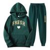 Winter New Men's Casual Sports Loose Personalized Print Youth Fashion Trend Personal Wear Hoodie Set