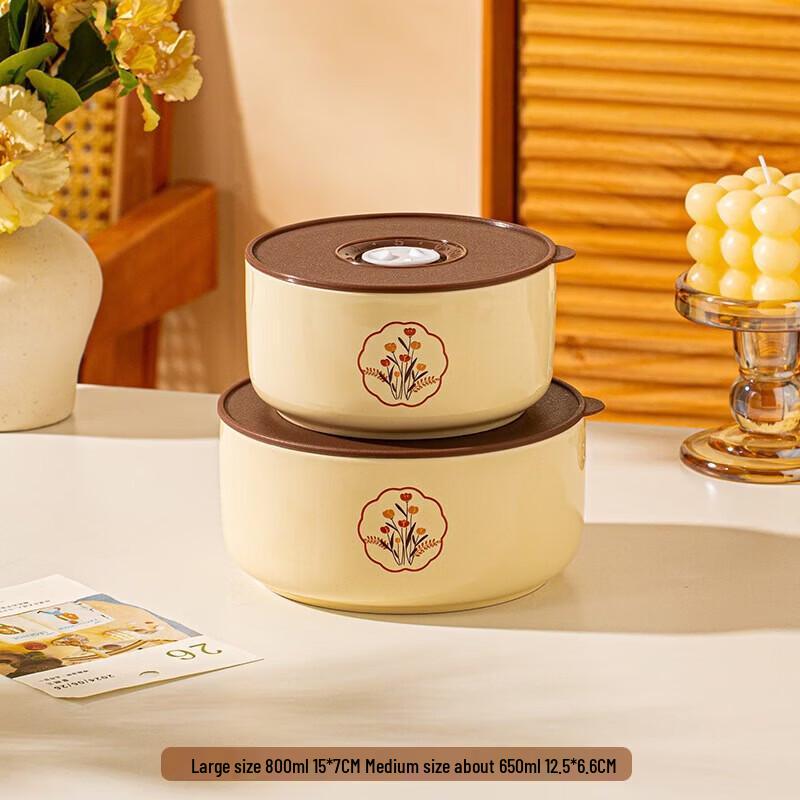 Ceramic Food Storage Bowl 2-Piece Set
