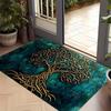 Modern Style Carpet Doormat, Deep Blue-green Color Bedroom Living Room Home Kitchen Decoration Indoor Holiday Home Decoration