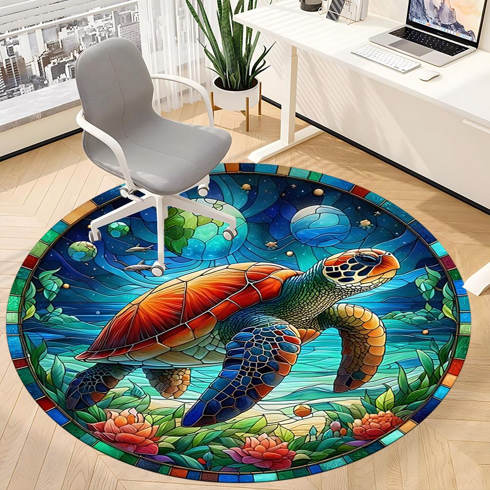 1pc Ocean, Turtle Chair Carpet for Office - Durable, Ideal for Chair Mats, Stylish & Functional Decorative Rug yy260130039