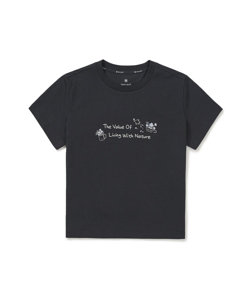 SNOWPEAK APPAREL Aerocool Women'S Crop Lettering Short Sleeve T-Shirt (S26Mwfts25) Dark Navy