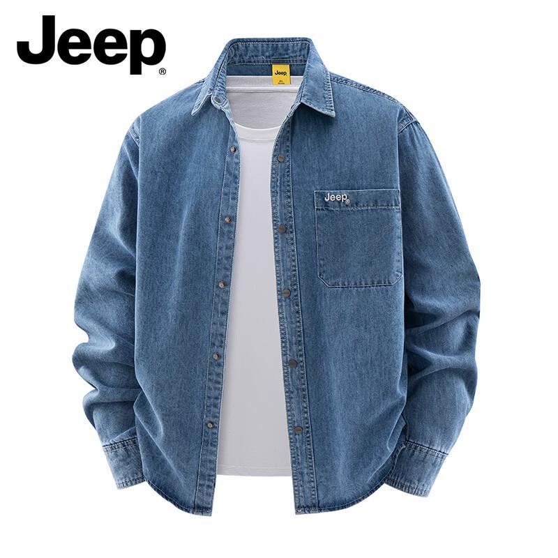 Jeep Men s Casual Long Sleeve Denim Work Shirt XL