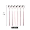 6Pcs Matte Black Long Hangdle Spoon For Stirring Drink Steainless Steel Gold Dinnerware Tableware Cutlery Ice Cream Spoon Set