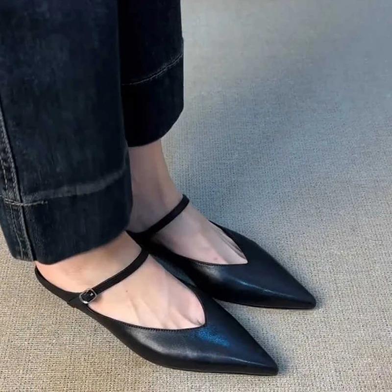 Summer Women's Cover Toe Mules Slippers Fashion Shallow Slip-On Slides Shoes Comfortable Ladies Footwear