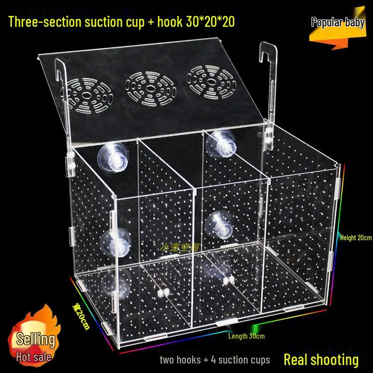 Acrylic Fish Tank Isolation & Hatching Box - Multi-Grid Breeding Container for Aquarium Fry