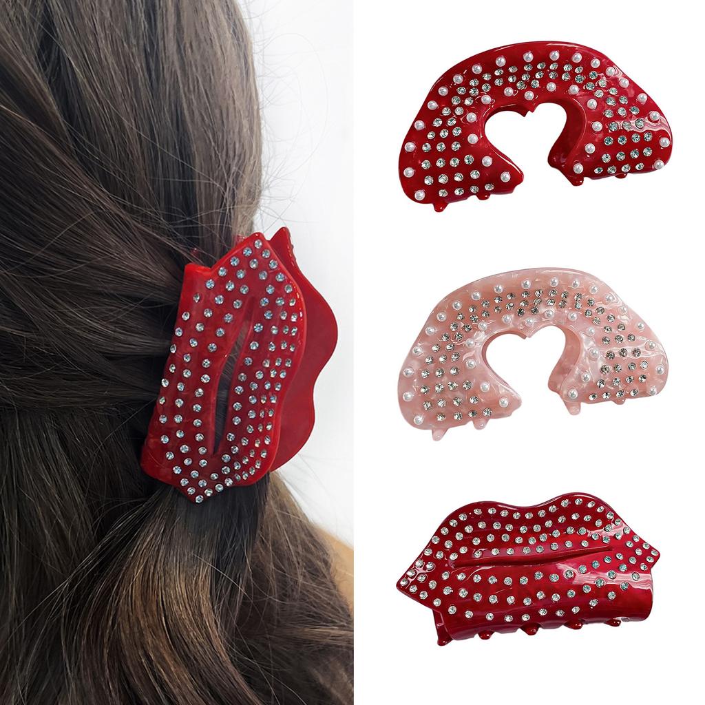 Love Heart Hair Claw for Women Acetate Acid Strong Clamp Hair Claw Clip Hair Styling Tool French Elegant Hair Decoration