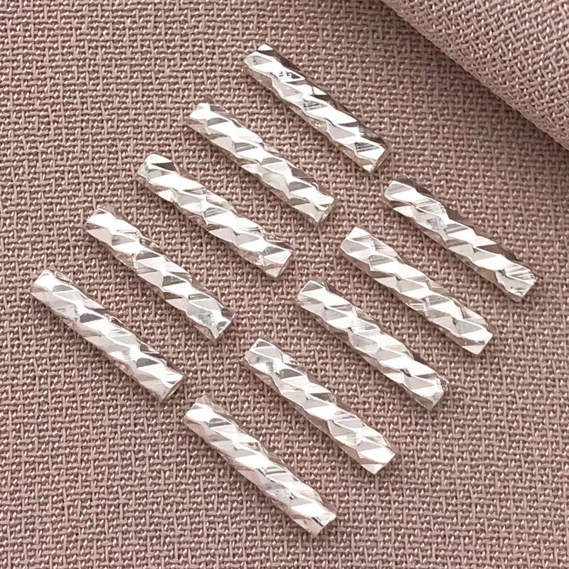 50pcs 18K Copper Plated True Golden Thick Silvery Platinum Batch Flower Connection Tube, DIY Bracelet Jewelry Making Accessories
