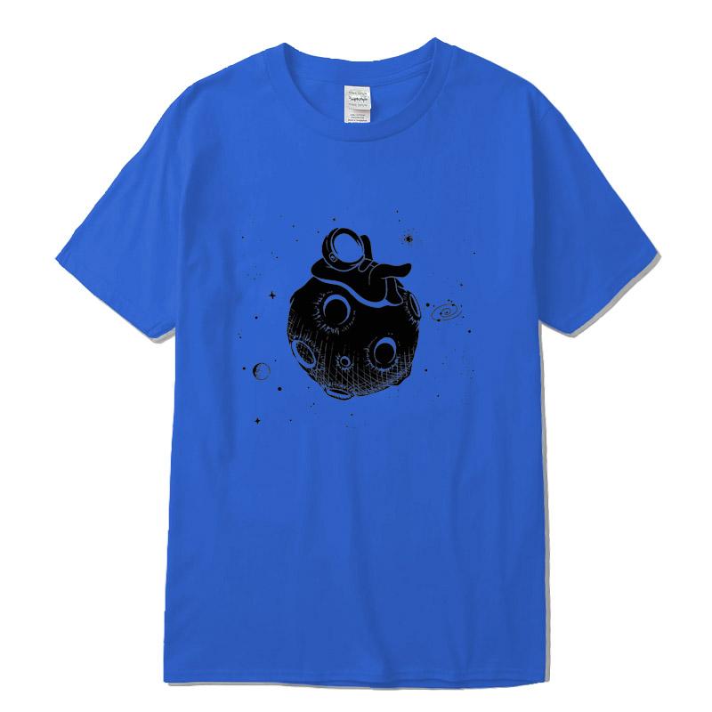 Men Tshirt High Quality 100 Cotton Short Sleeve Fun Casual Astronaut Print Men Tshirt Casual O