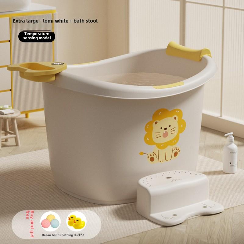 0-15 Year New Durable Newborn Baby Can Sit Bath Tub with Digital Temperature Sensing Bathtub Toddler Infant Bathroom Basin Bath