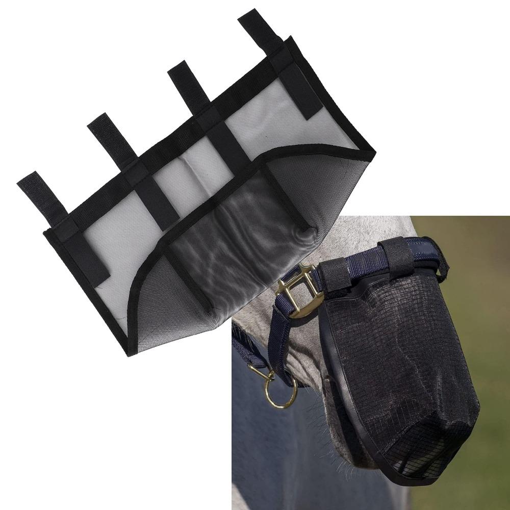 Lightweight Design Horse Nose Fly Mask Adjustable Size Mesh Fly Mask Cover  Outdoor Horse Use