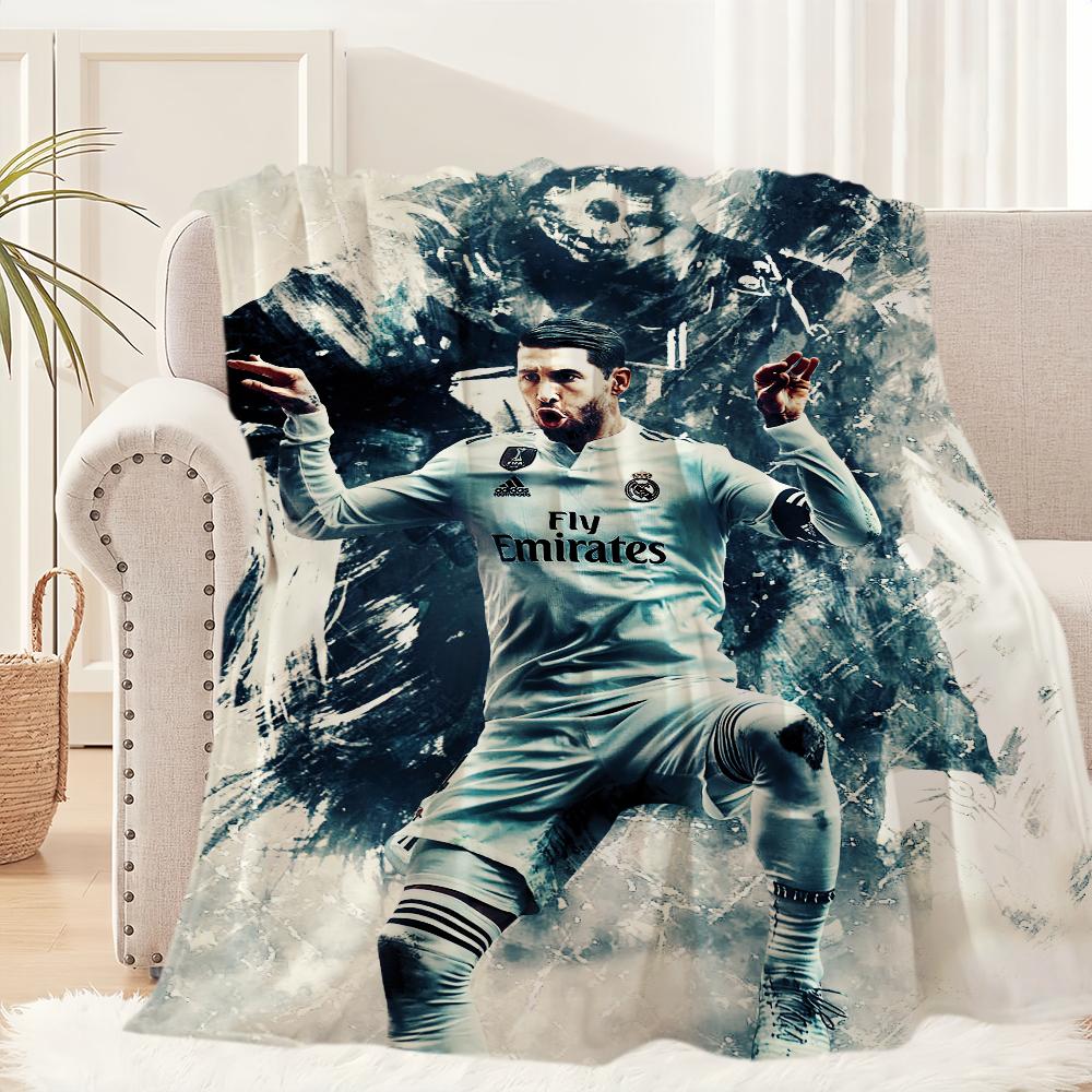 

Плед Плюшевый Коврик для Дивана-Кровати для Гостиной Теплый Офис Спальня День Рождения Дом Путешествия Детские Подарки Футболист С-Серхио Р-Рамос-с 30x40in