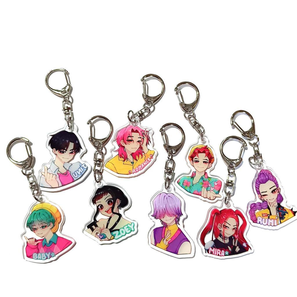 Kpop Demon Hunter Girl Group Keychain: Lumi, Zoe, Mira & Qin Yu Cute Acrylic Schoolbag Pendant