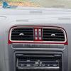 Pegatina Real de Fibra de Carbono Suave Para Volkswagen VW Polo MK5 6R 2010 2011 2012 2013 2014 LHD RHD Embellecedor de Salida de Aire de la Consola Central del Coche