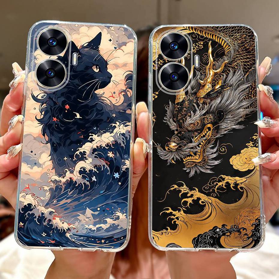 New Fashion Painting Case For Realme C55 Soft Silicone TPU Phone Cases For Realme C55 RMX3710 Cover Bumpers