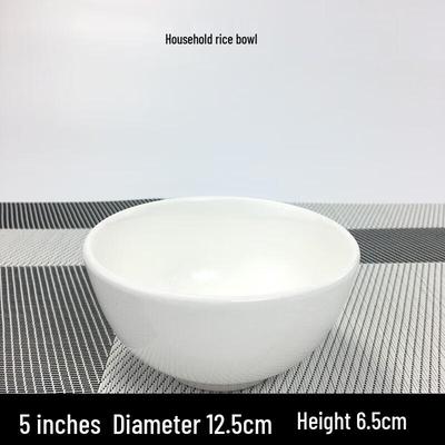 BJ Pure White Ceramic Rice Bowls, 5-inch