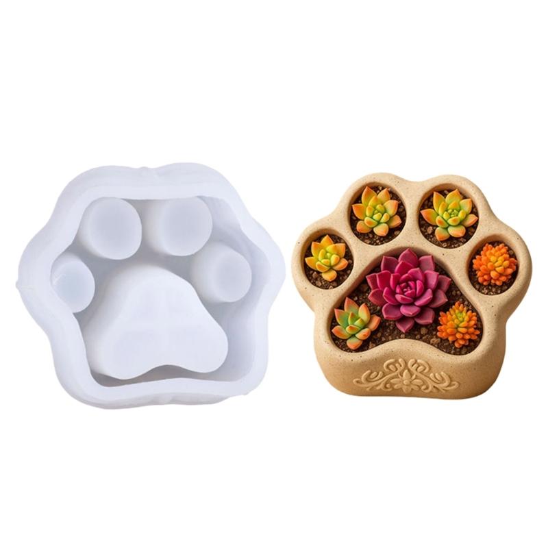 Sturdy Silicone Mold for Crafting Cats Paw Shaped Resin Jewelry Holders and Small Plant Containers Ideal Gardeners 1