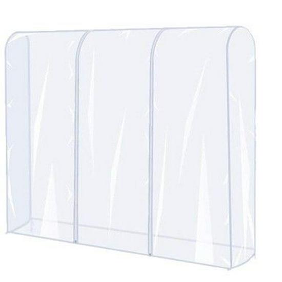 Transparent Plastic Garment Cover for Coat Rack - Dustproof Hanging Clothes Storage Bag