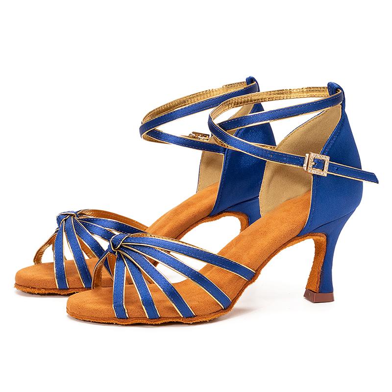Frauen Tango Ballsaal Latin Walzer Tanz Mädchen Party Schuhe mit hohen Absätzen 7CM
