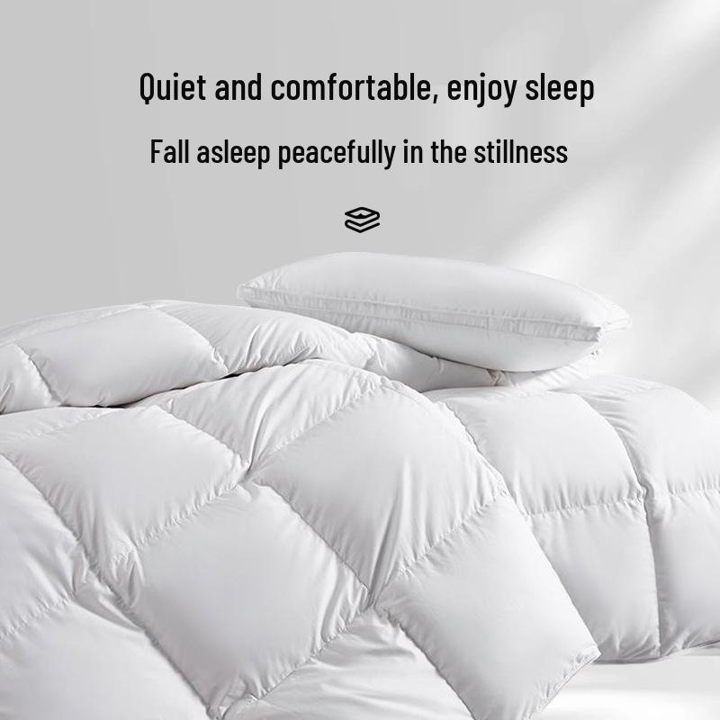 

95% White Goose Down Quilt - Spring/Autumn Thickened Warmth, Five-Star Hotel Quality Duvet 200x230cm (Autumn Fill 830g)