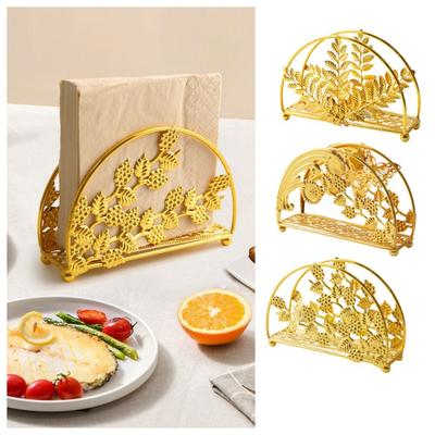 Hollowed-out Design Vertical Napkin Dispenser Flowers&Leaves Paper Towel Container  Countertops