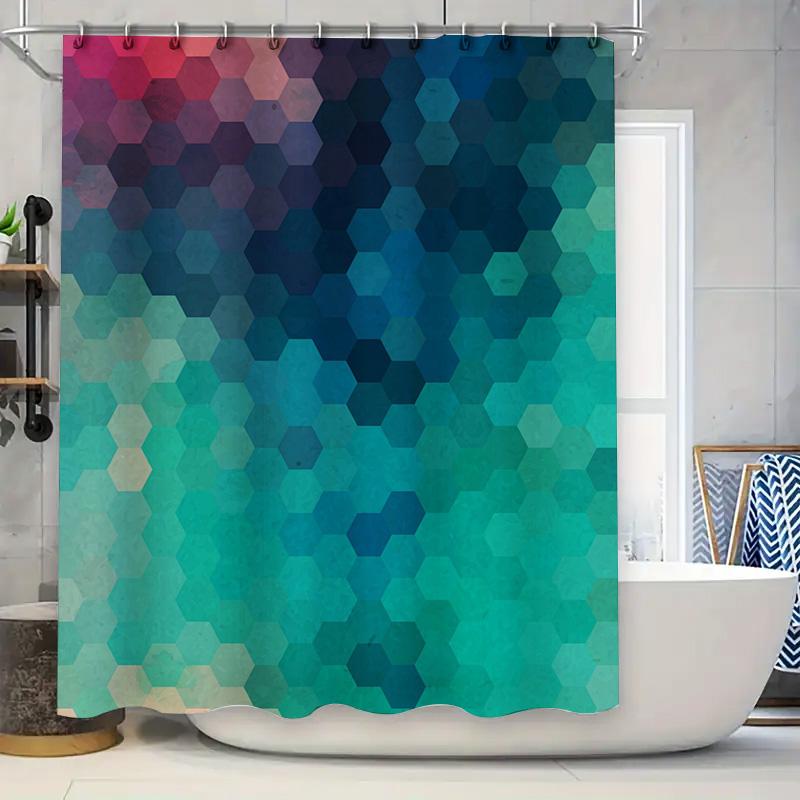 

Modern Boho Mandala Shower Curtain: Blue Purple Pink Artistic Bath Decor For Bathroom Window Treatment Size 72X84In ( W60H190(CM)-1 Pcs