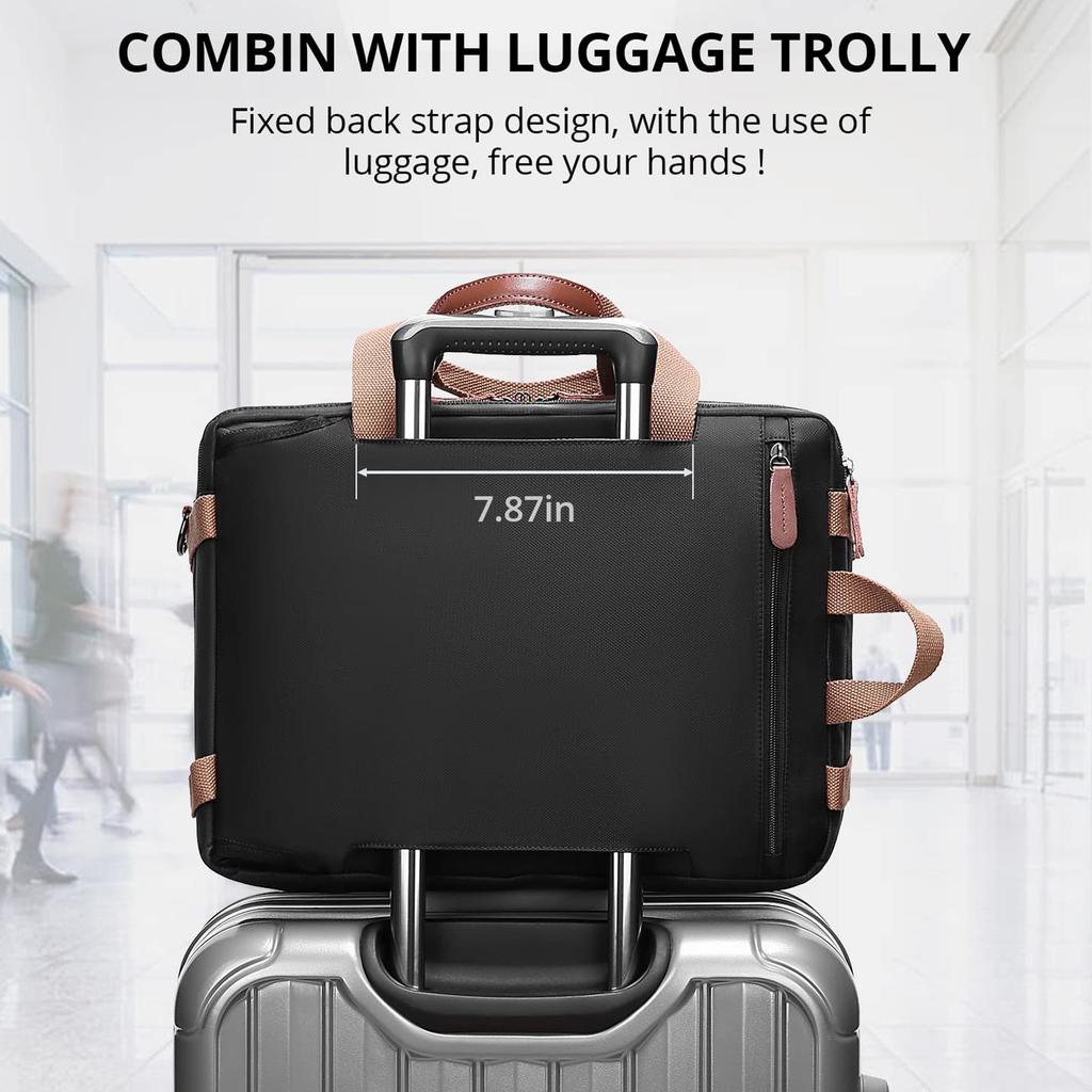 Multifunktionaler Business-Reiserucksack – Konvertierbare 3-in-1 Laptoptasche, Aktentasche & Umhängetasche, Wasserdicht & Diebstahlsicher, Passend für 15,6"/17,3" Laptops