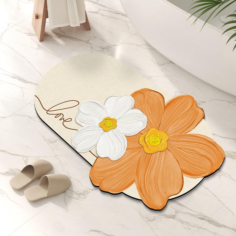 Badezimmerbodenmatte, Diatomeenerde saugfähige Fußmatte, WC-Teppich, Toilettentürmatte rutschfest Eingangstürmatte